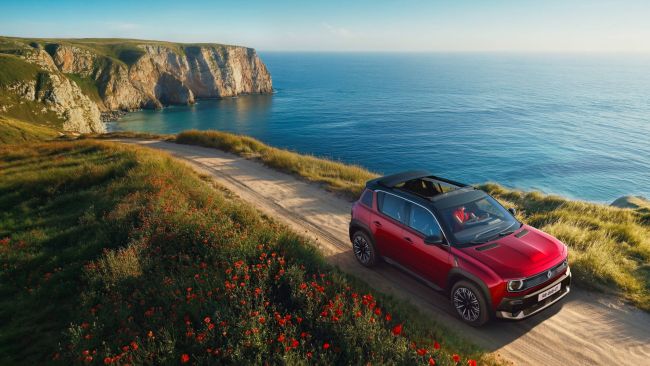 【純電與敞篷的迷惑交叉！原來是Renault 4 E-Tech Plein Sud欲以超大面積軟頂敞篷將南法的暖陽引入車內！】
